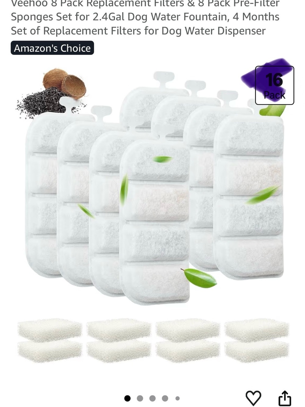 Replacement Filters & Pre-Filter Sponges — White (16 Pack) NWT